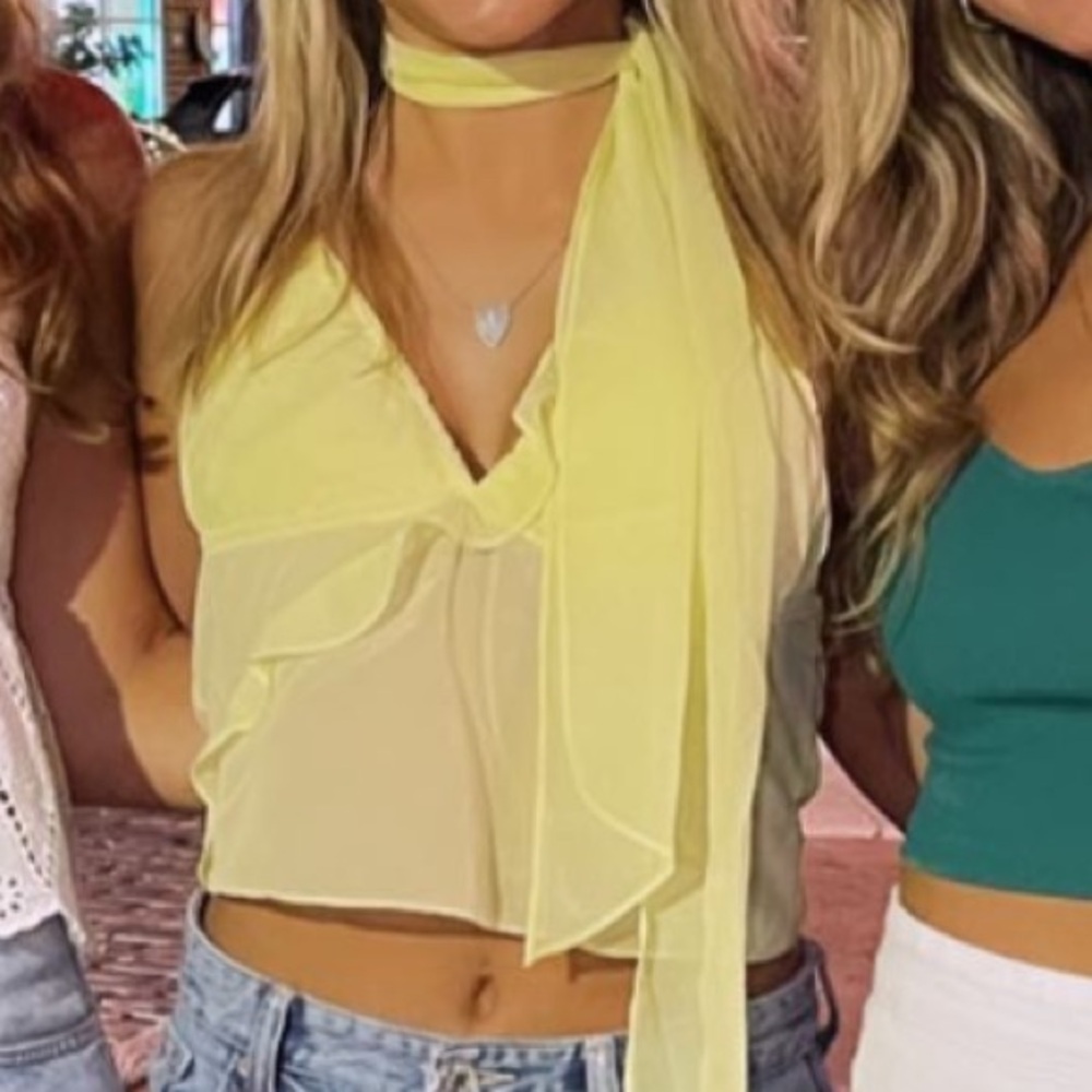 Princess Polly Yellow Scarf Top